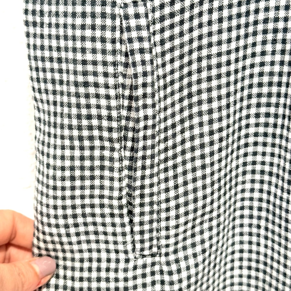 Quince 100% LINEN Gingham Sleeveless Button Front Dress L - Picture 6 of 11